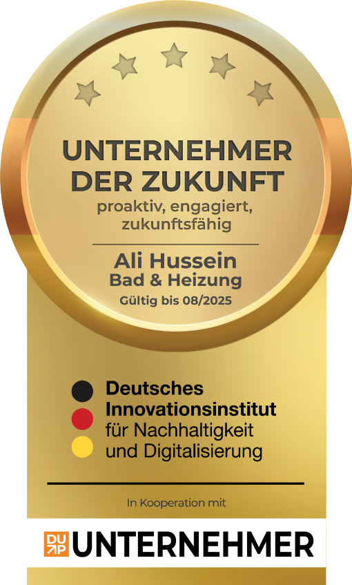 Unternehmer der Zukunft 2024 - Ali Hussein Bad & Heizung - Deutsches Innovationsinstitut für Nachhaltigkeit und Digitalisierung